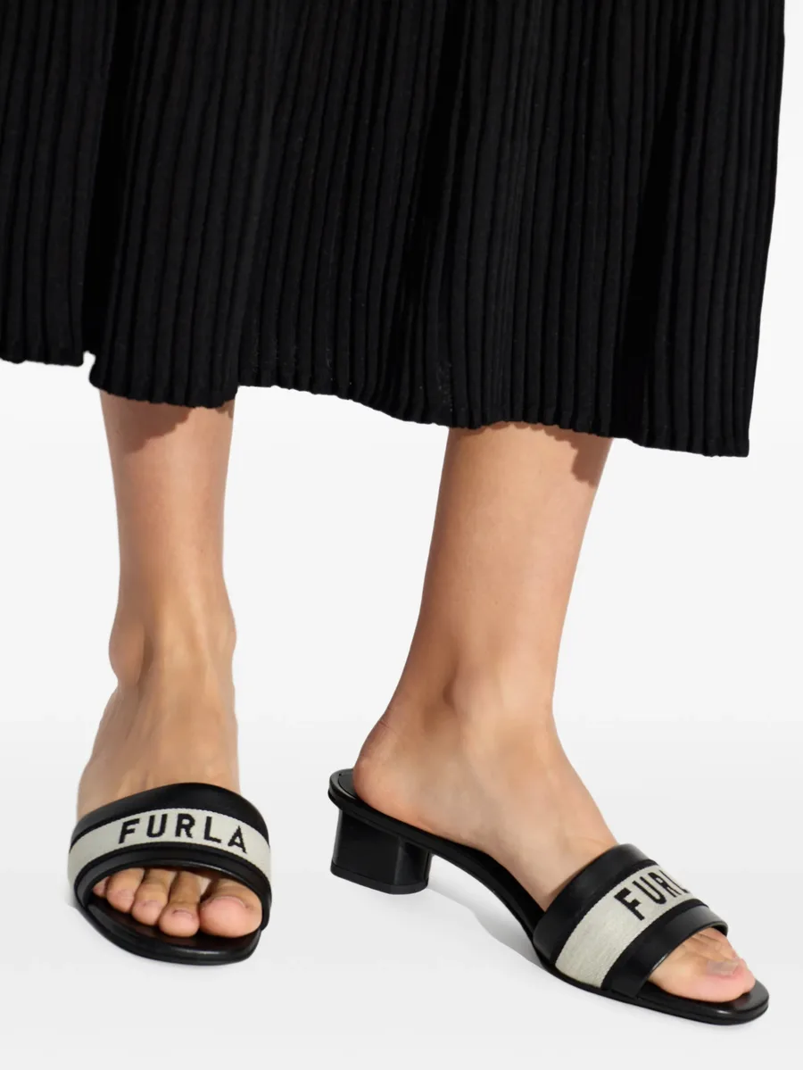 logo-print leather sandals 6