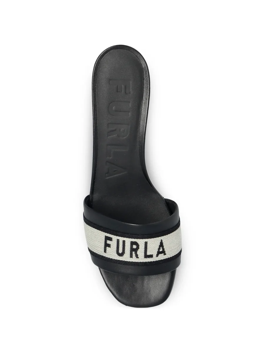 logo-print leather sandals 12