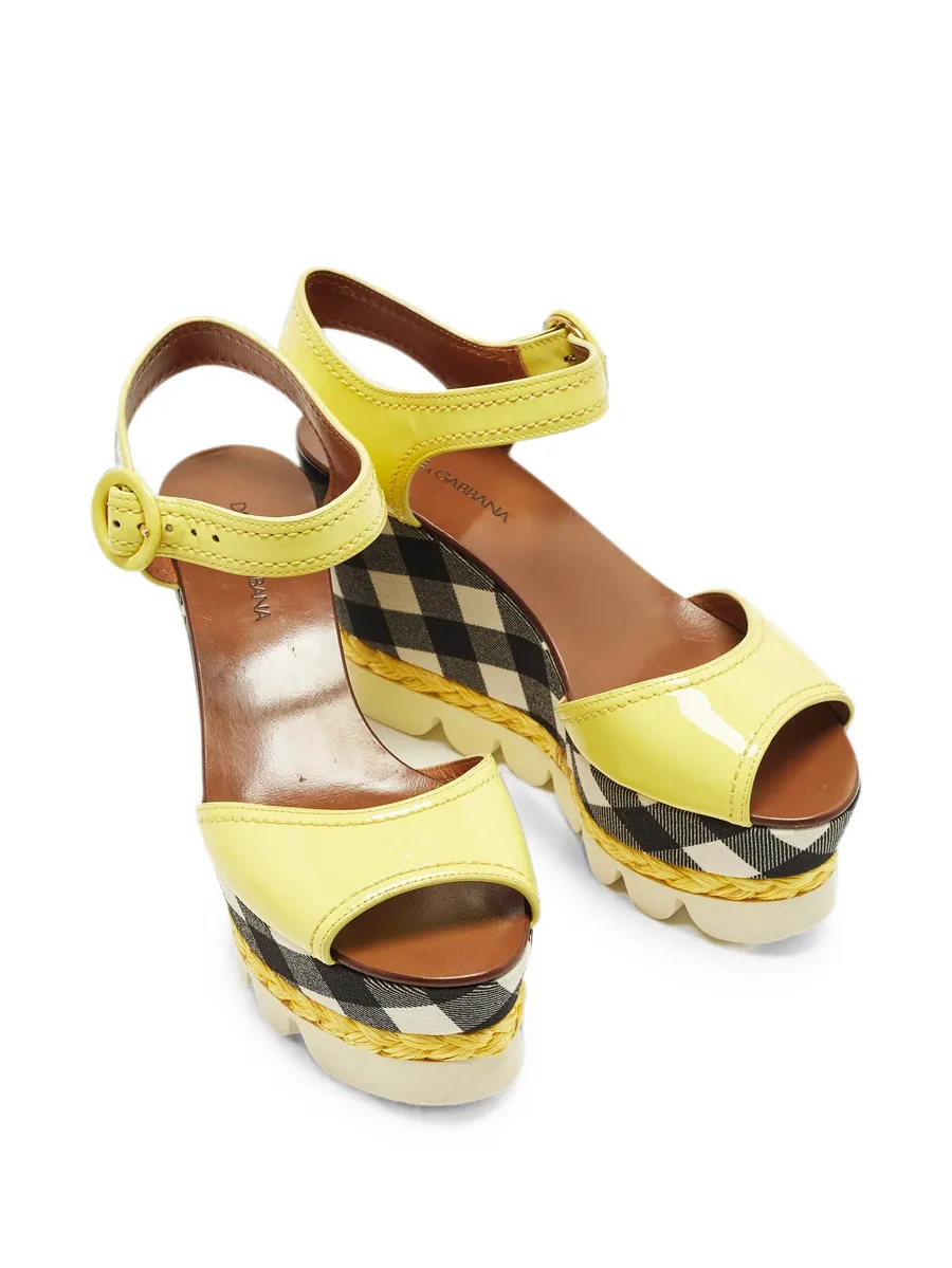 gingham wedge sandals 8