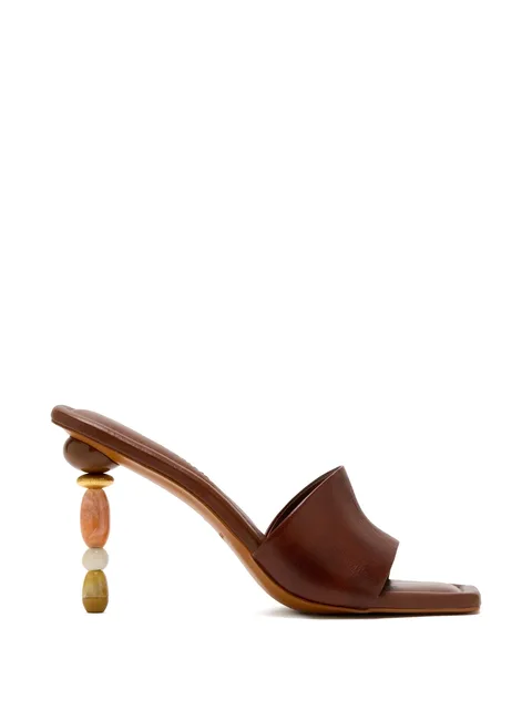 beaded heeled sandals