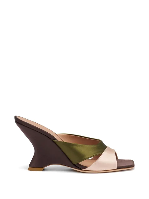 Lourdes satin wedge sandals