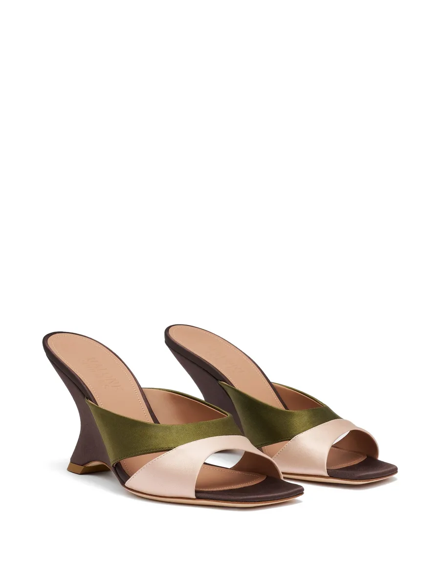 Lourdes satin wedge sandals 4