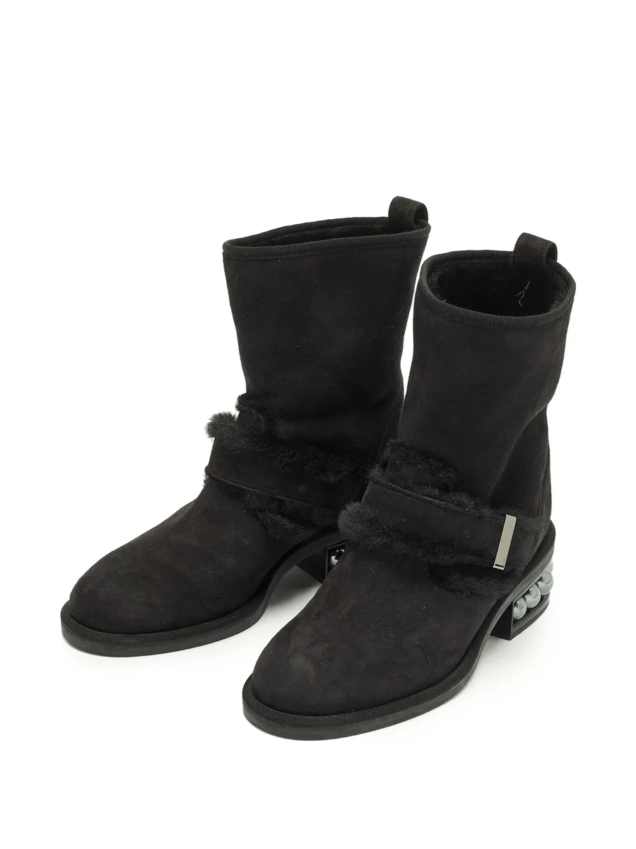 Casati faux-fur trim ankle boots 9