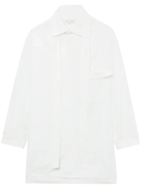 scarf-detail cotton shirt