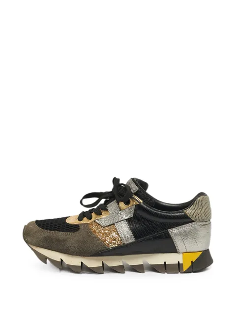 panelled low-top sneakers