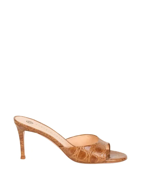 croc-effect leather sandals