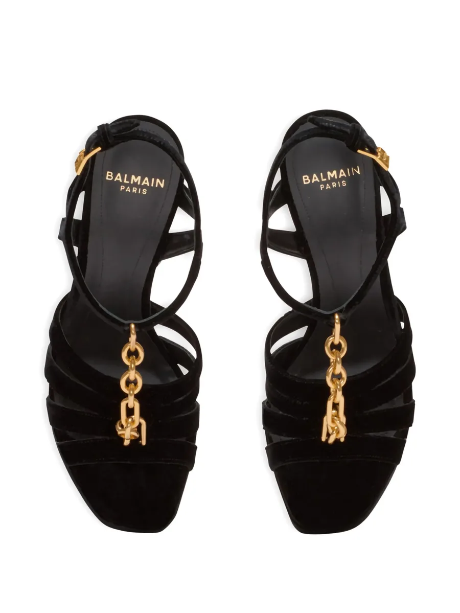 velvet open-toe sandals 8