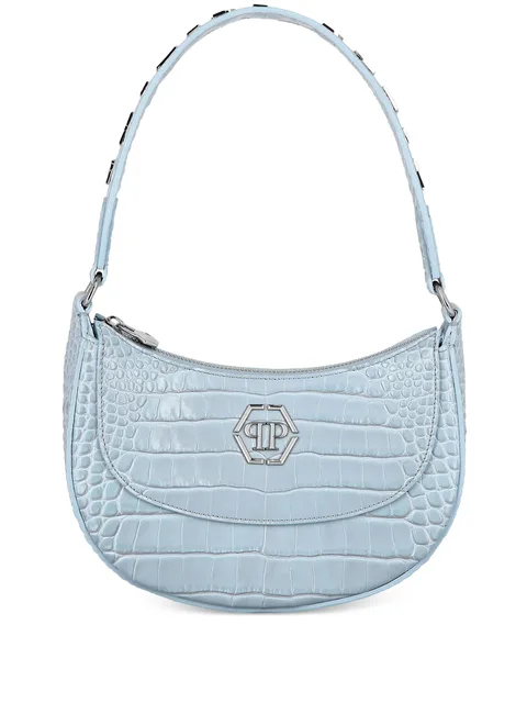 Croco-printed tote bag