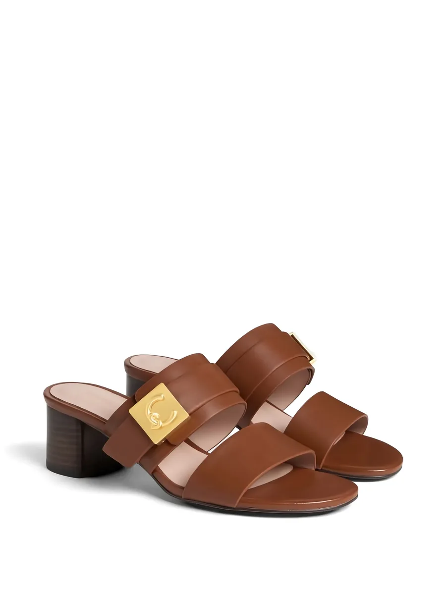 C-Me Lock calf-leather mules 4