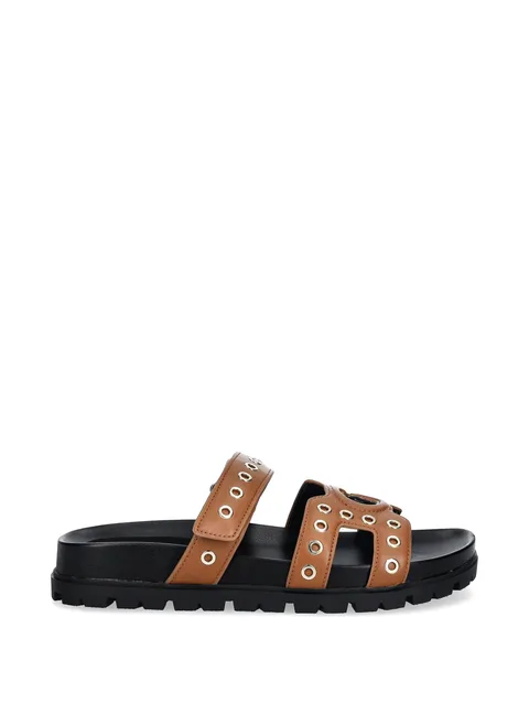 eyelet logo sandals