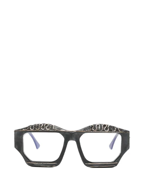embellished-detail geometric-frame glasses