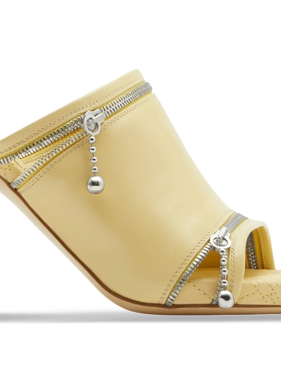 decorative-zip leather heeled sandals 3