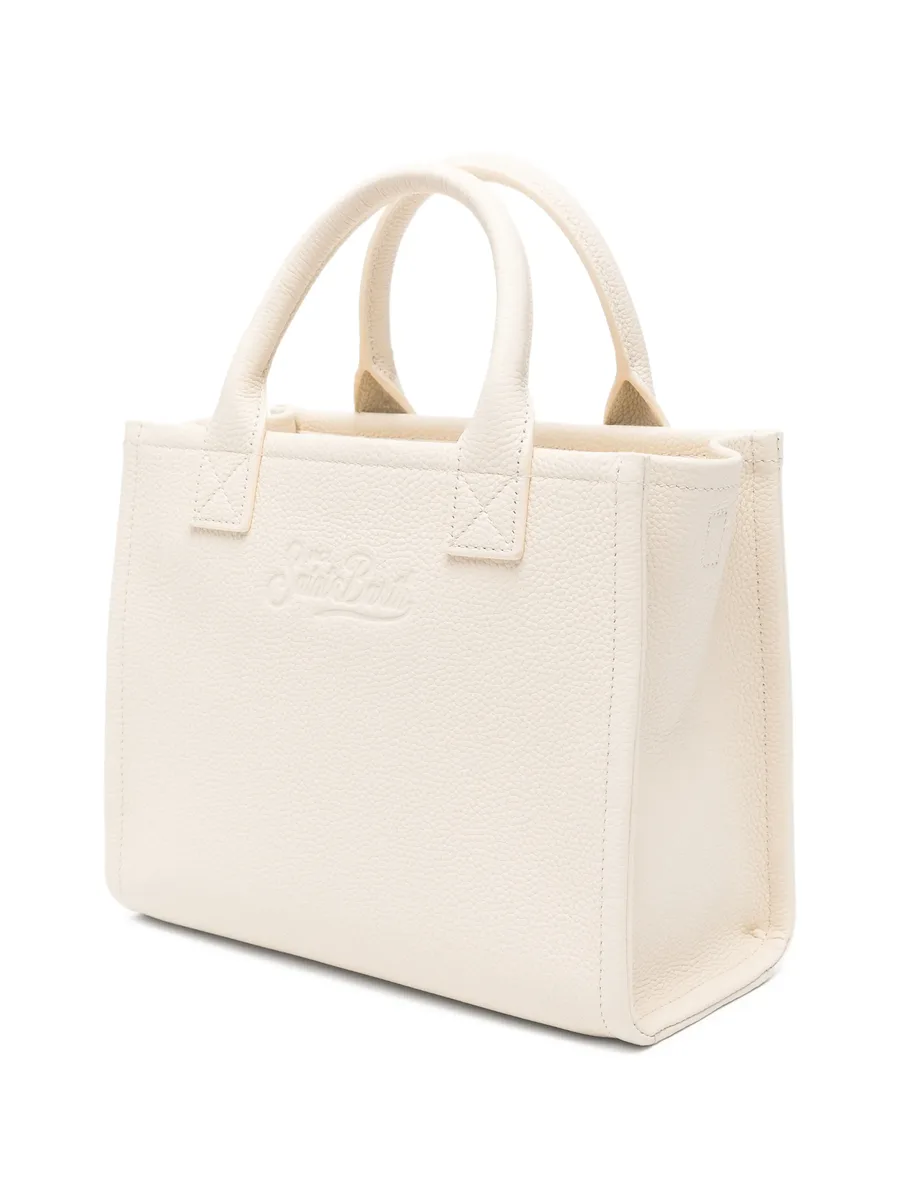 logo-embossed grained leather tote bag 5