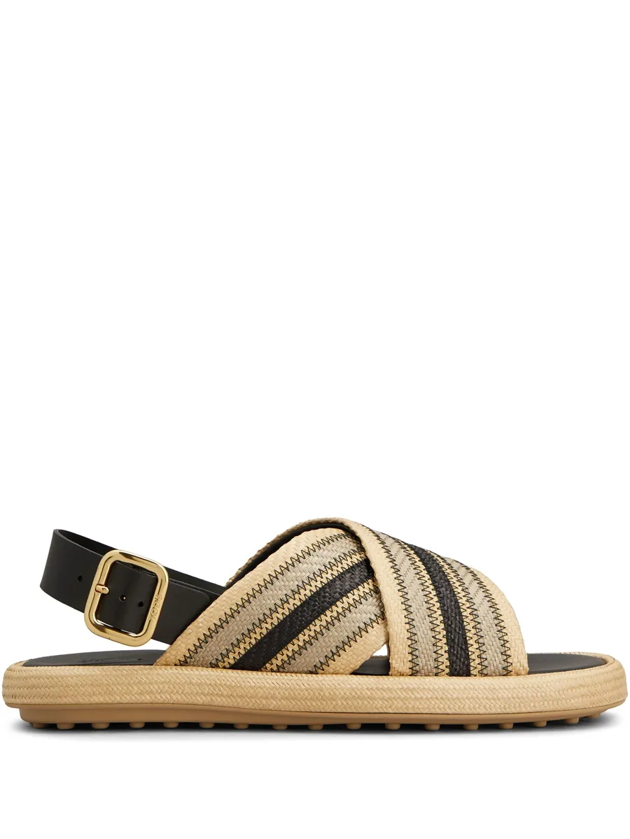 two-tone woven sandals 2