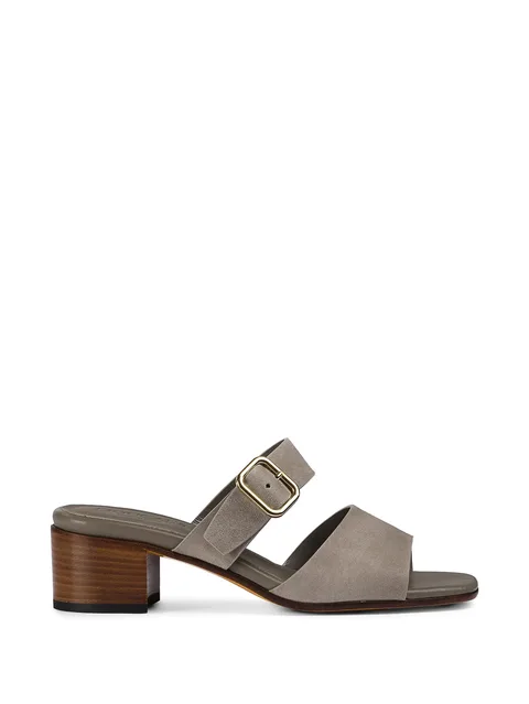 double-strap suede sandals