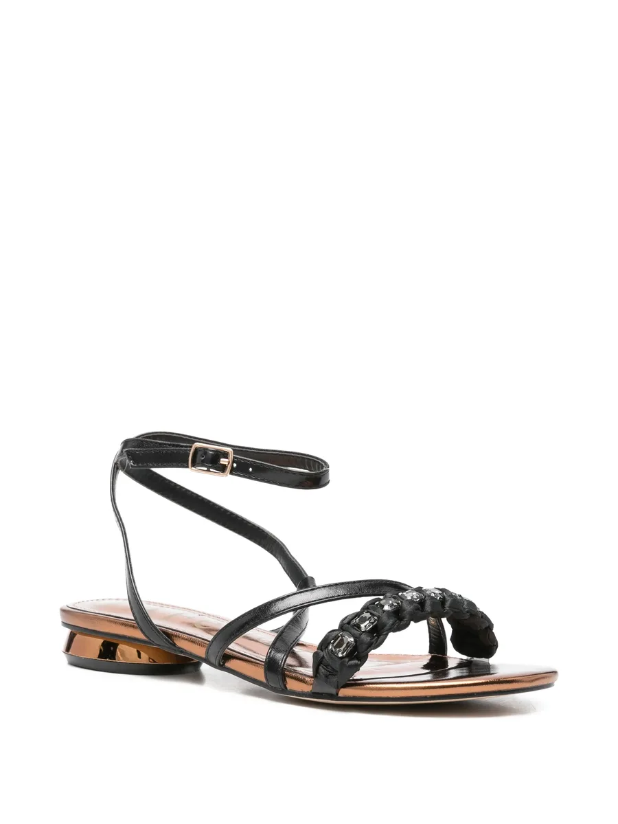 crystal-embellished braided-detail sandals 4