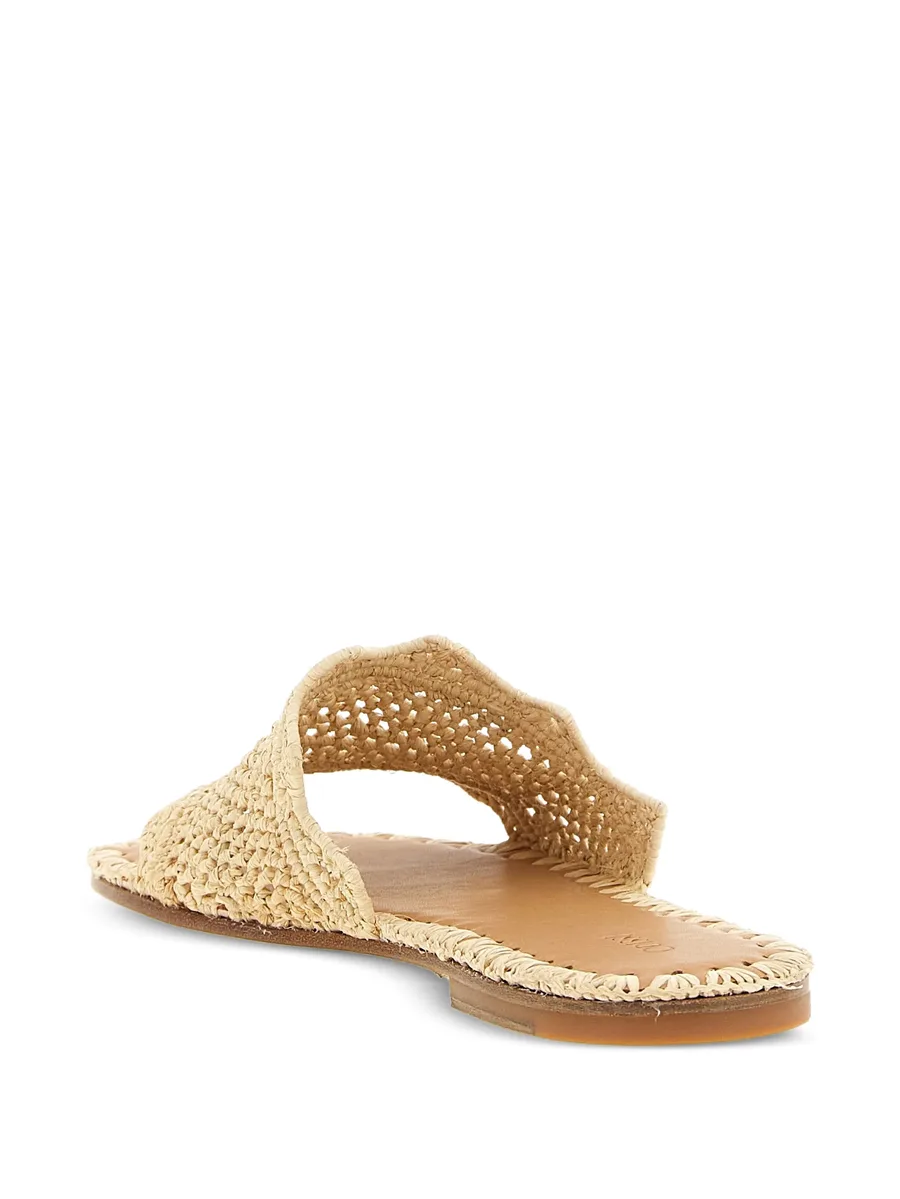 Lucia scalloped raffia ballet flats 7