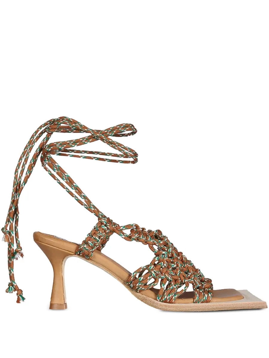 35mm self-tie heeled sandals 2