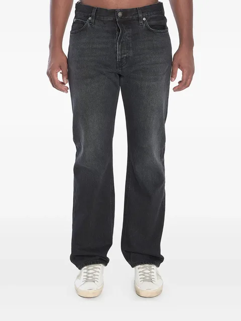 five-pockets buttoned bootcut jeans