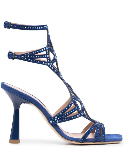 100mm embellished square-toe sandals