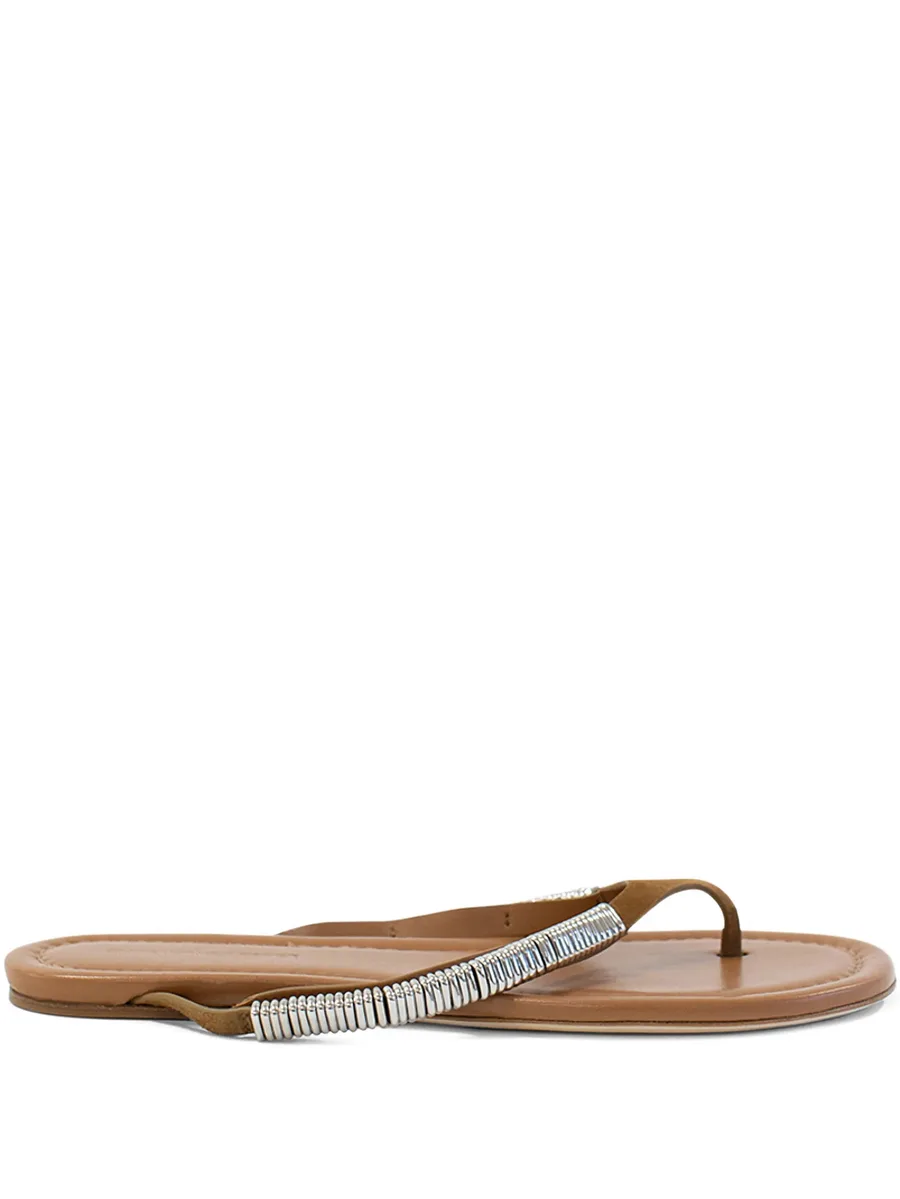 Frida pierced suede flat sandals 2