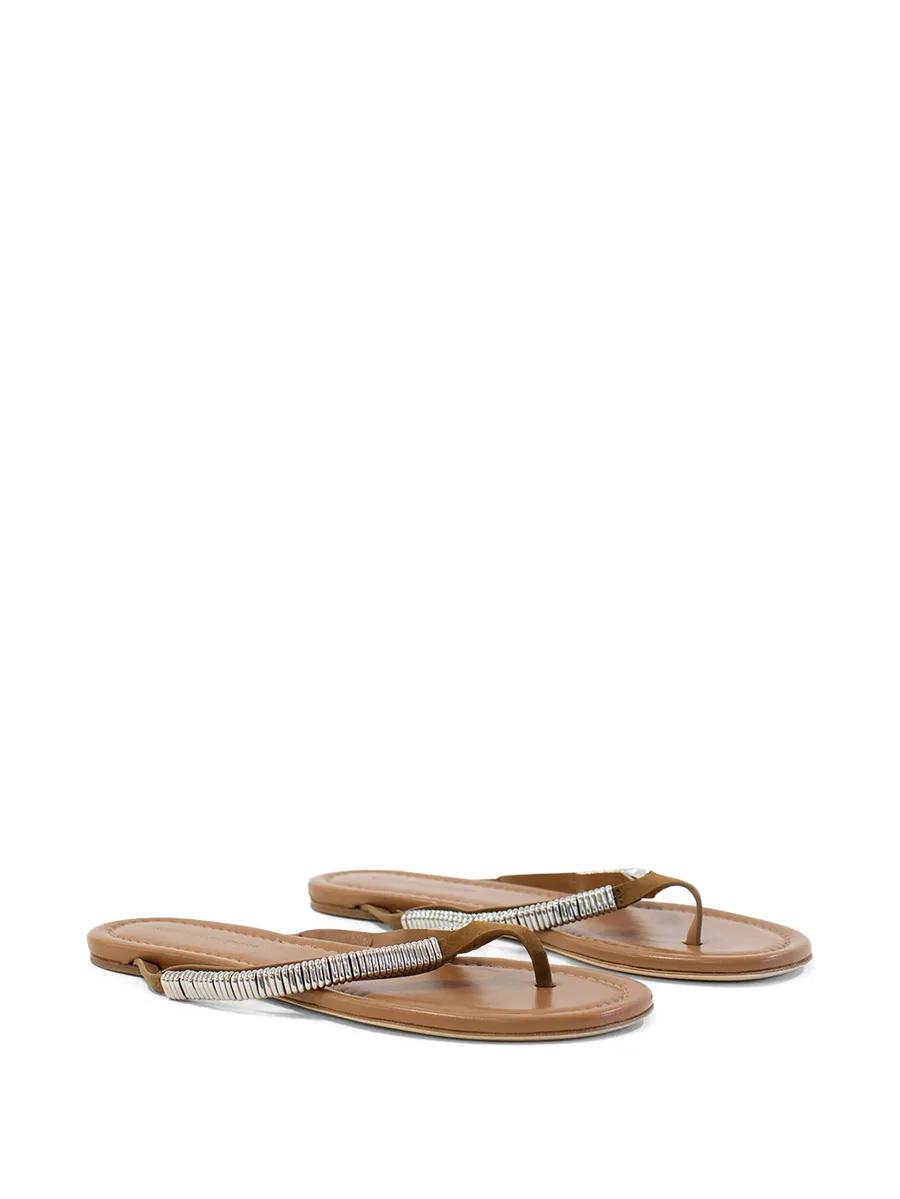 Frida pierced suede flat sandals 4