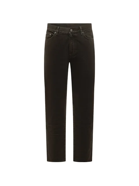 stright-leg cotton jeans