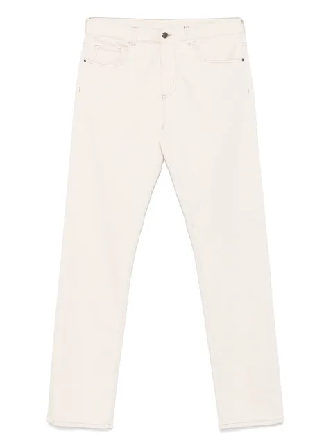 straight-leg cotton-blend jeans