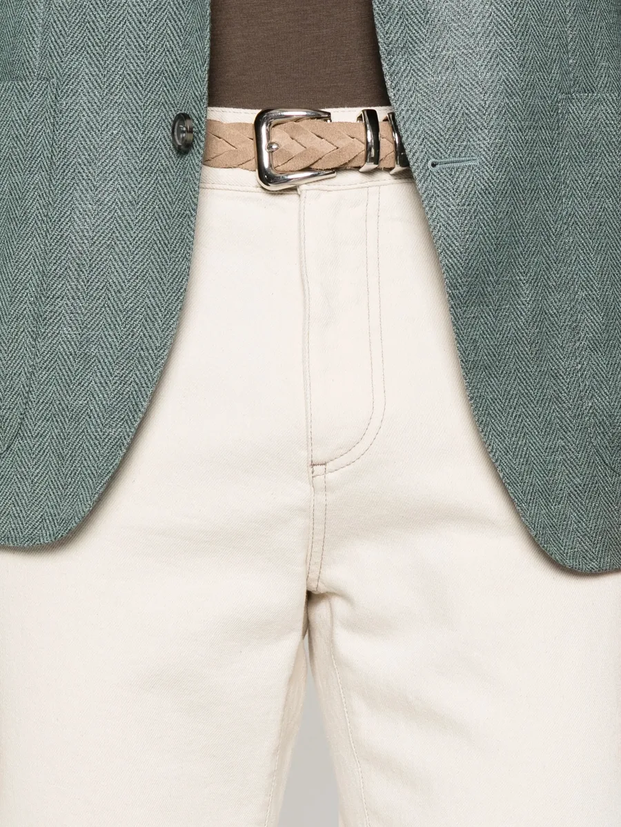 straight-leg cotton-blend jeans 10