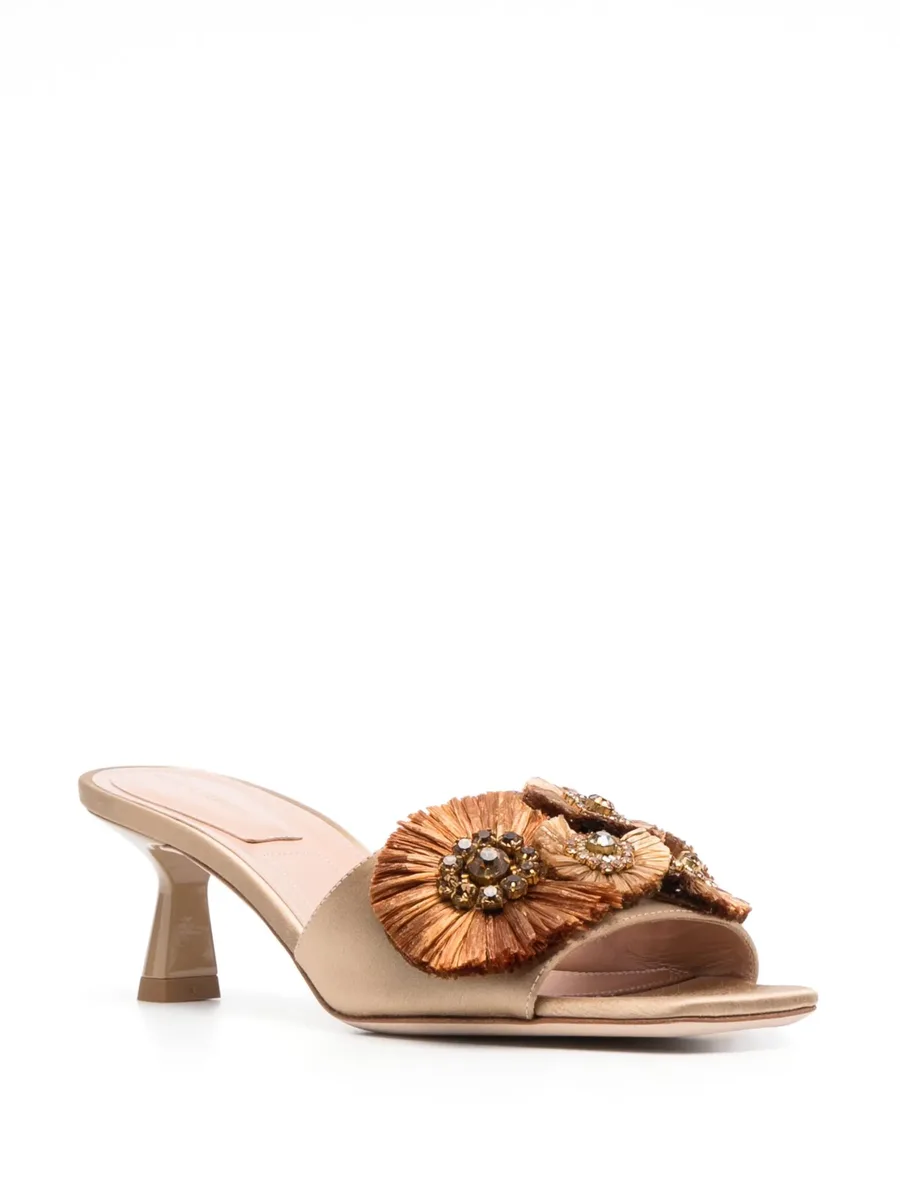 55mm floral-appliqué leather sandals 3