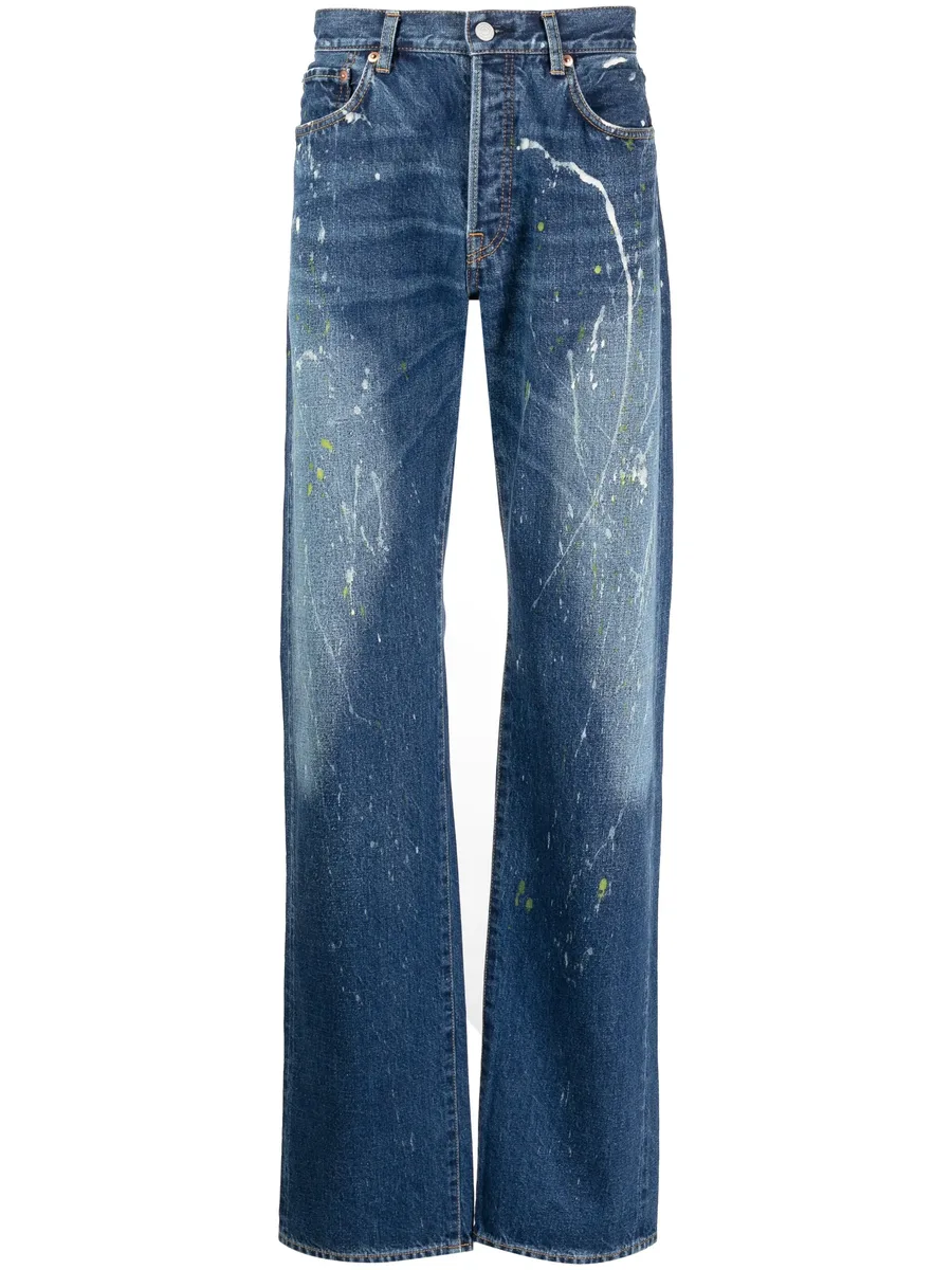 paint-splatter straight-leg jeans 2