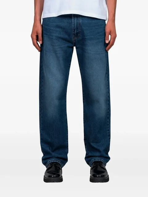 heart-details straight-leg jeans