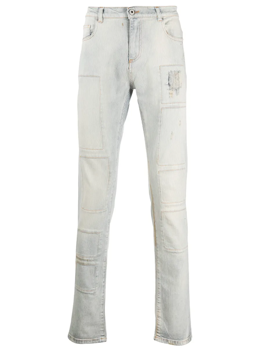 slim-fit stonewashed jeans 2