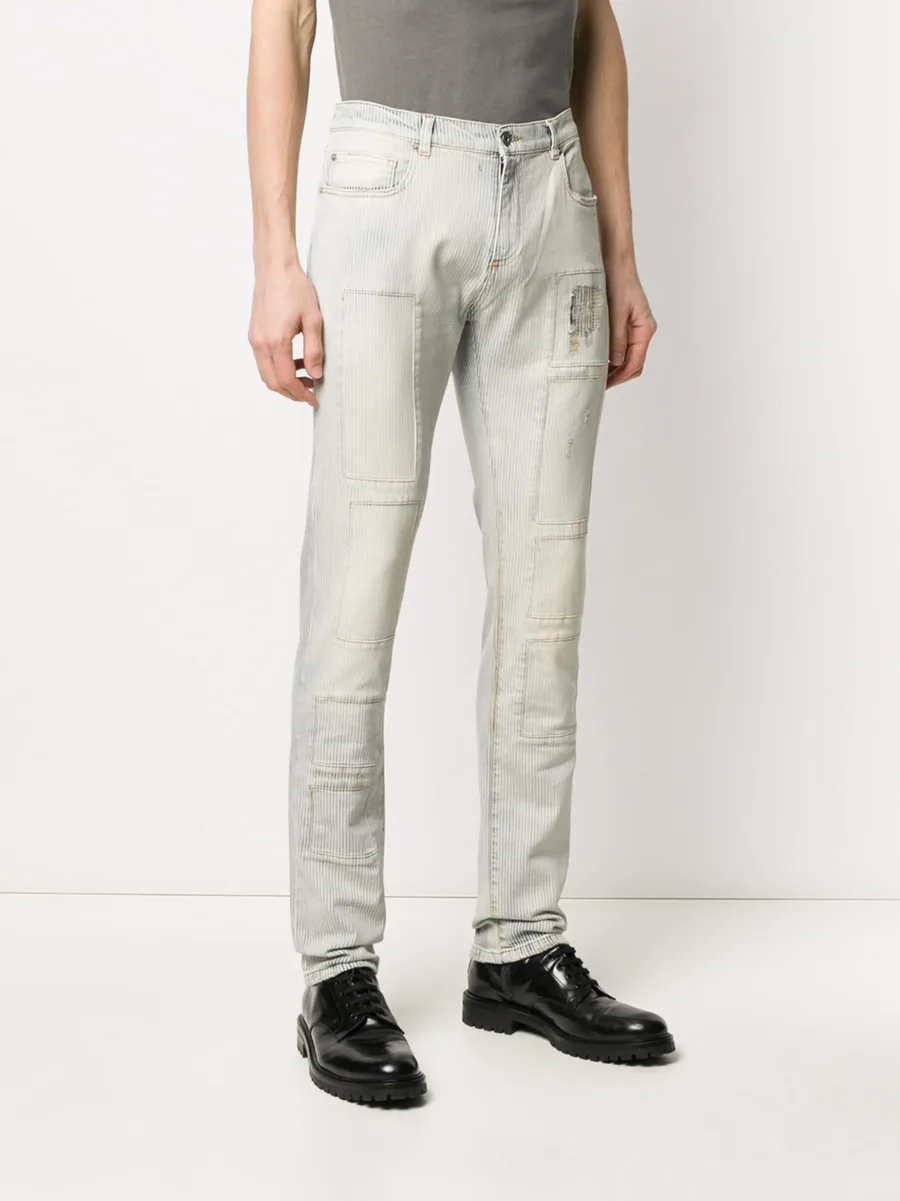 slim-fit stonewashed jeans 6