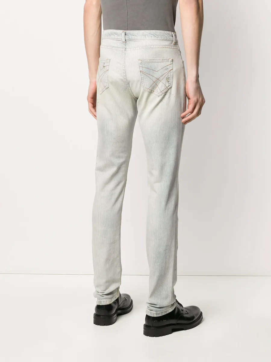 slim-fit stonewashed jeans 8