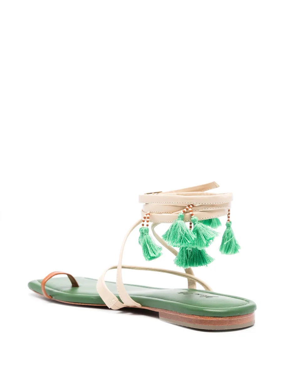Conversando Con El Viento leather flat sandals 6