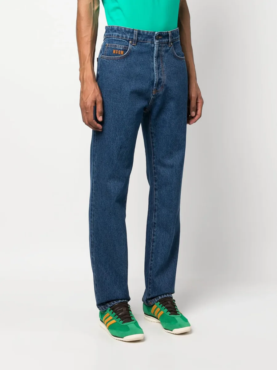 logo-embroidered straight-leg jeans 5