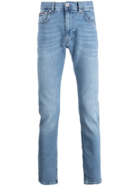 mid-rise slim-cut jeans