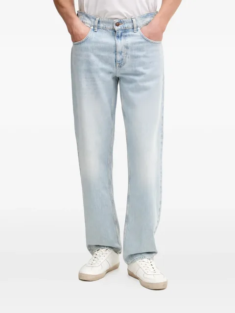 Damon logo-patch straight-leg jeans