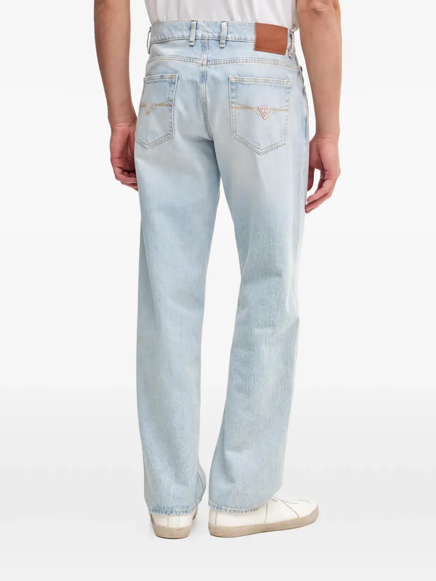 Damon logo-patch straight-leg jeans 5