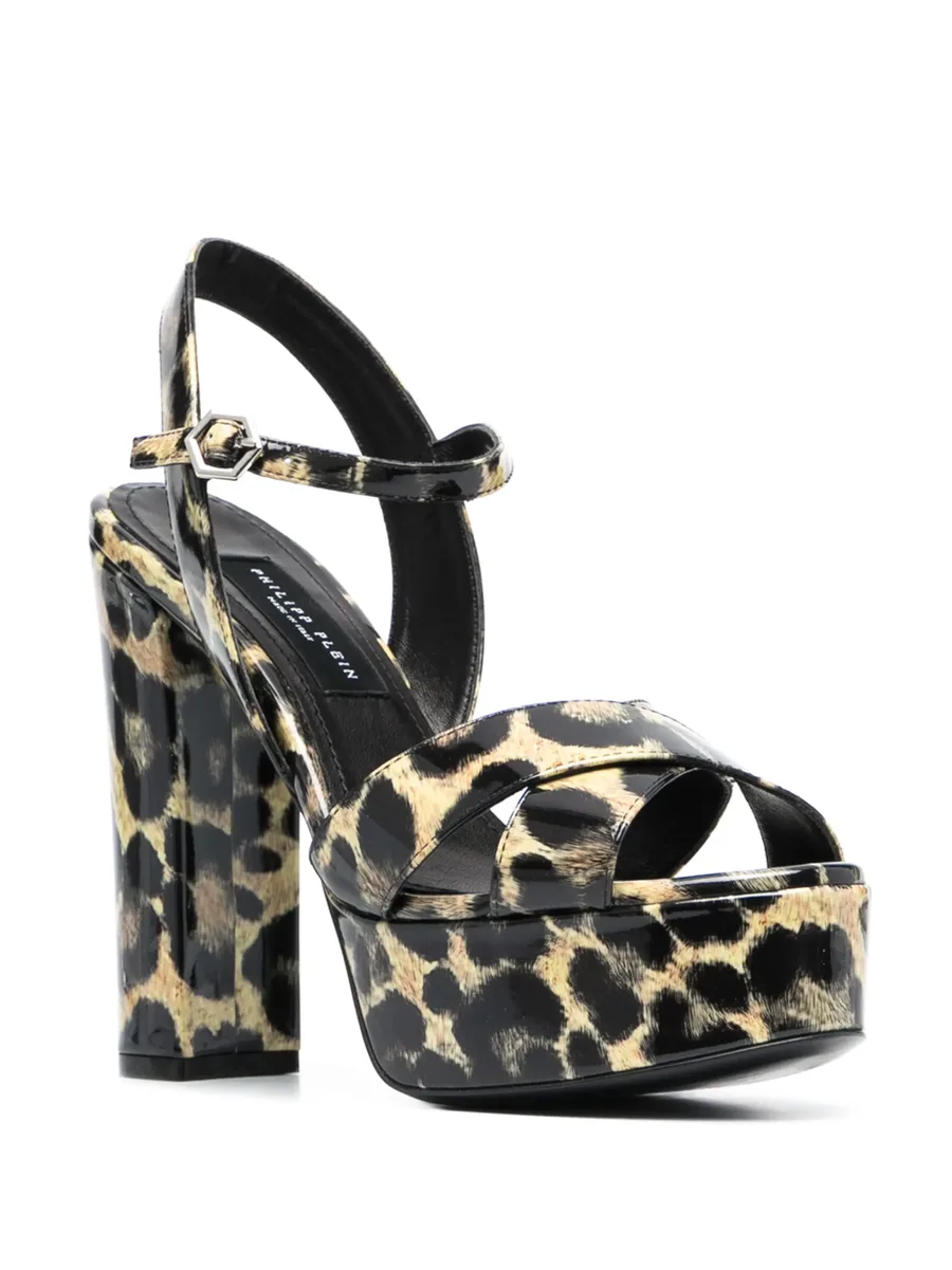 patent platform leopard print sandals 4