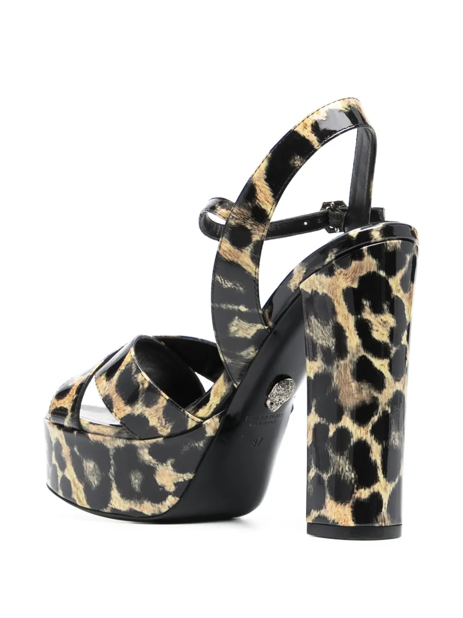 patent platform leopard print sandals 6