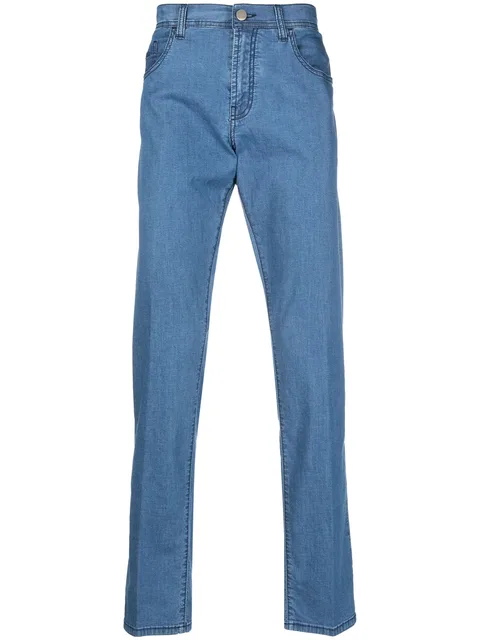 straight-leg denim jeans