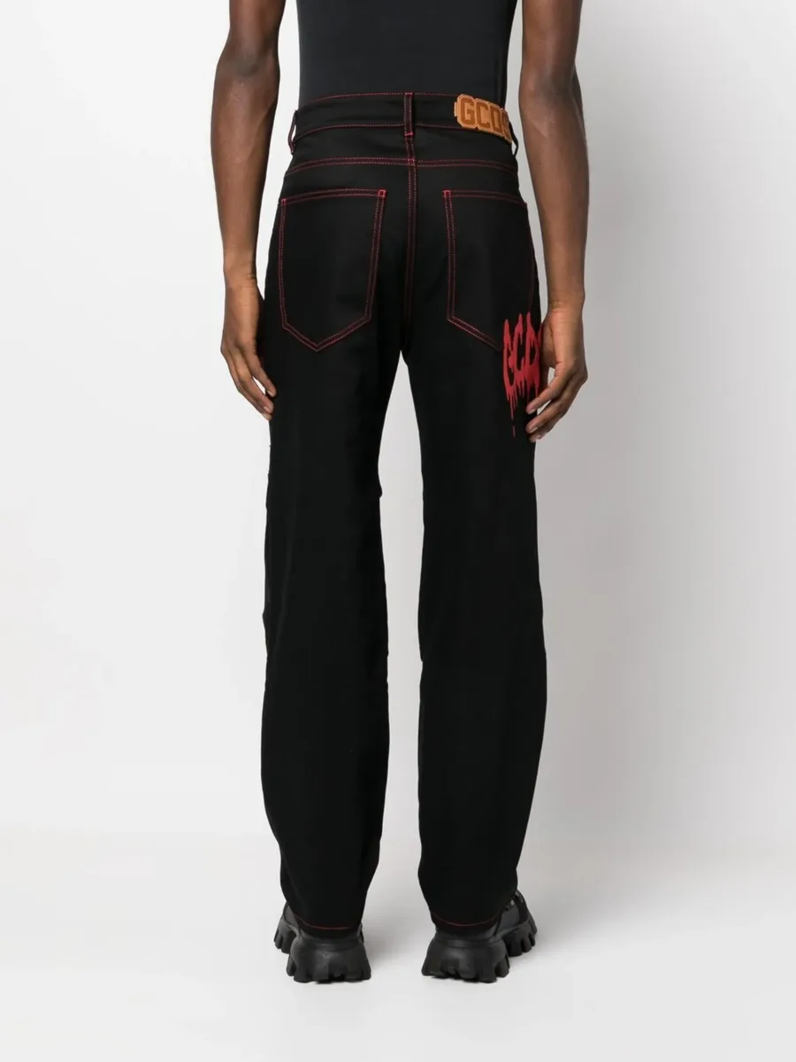 logo-print straight-leg jeans 8