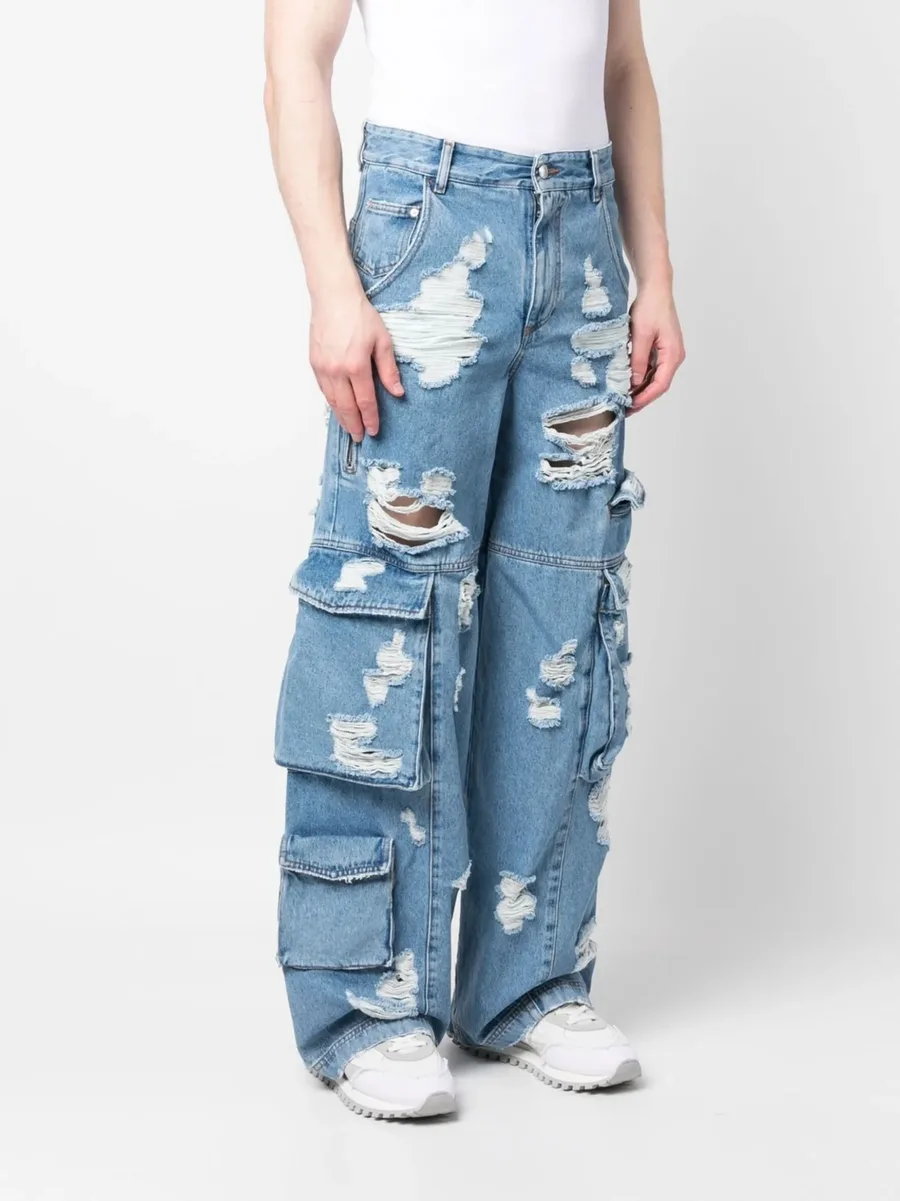 distressed wide-leg jeans 6