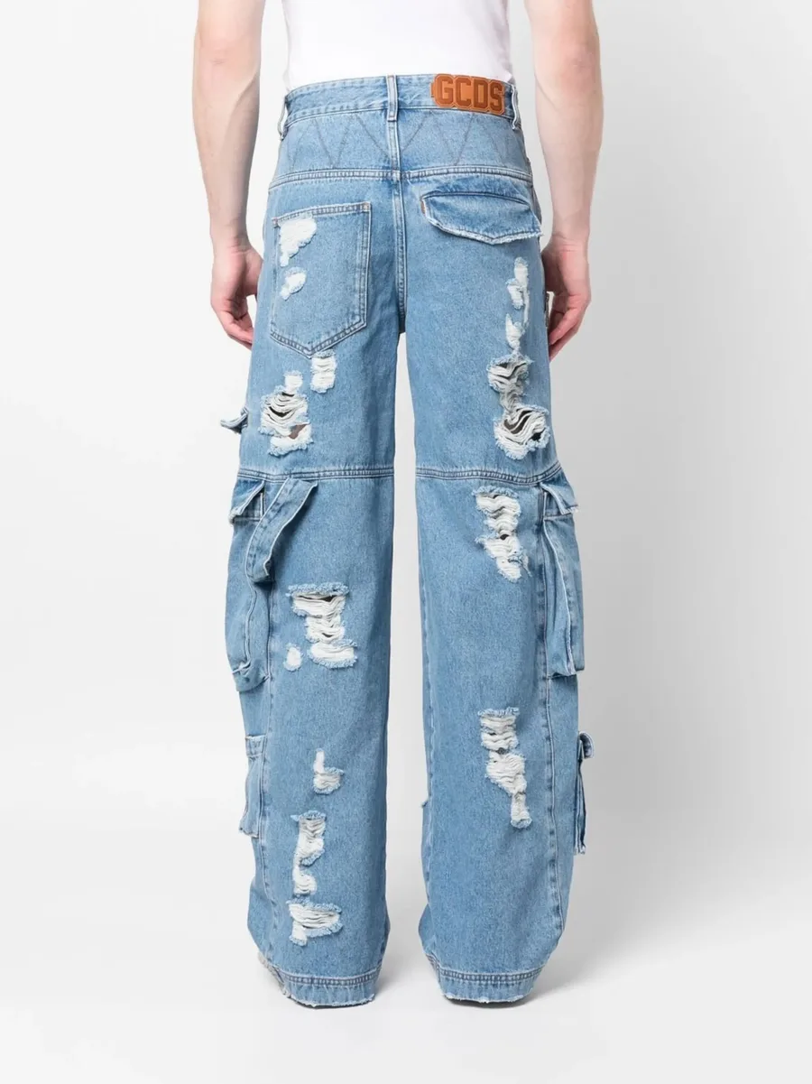 distressed wide-leg jeans 8