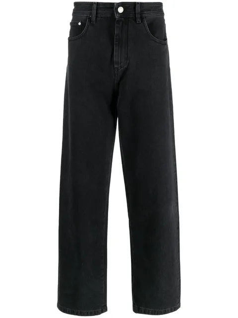 graffiti-print wide-leg jeans