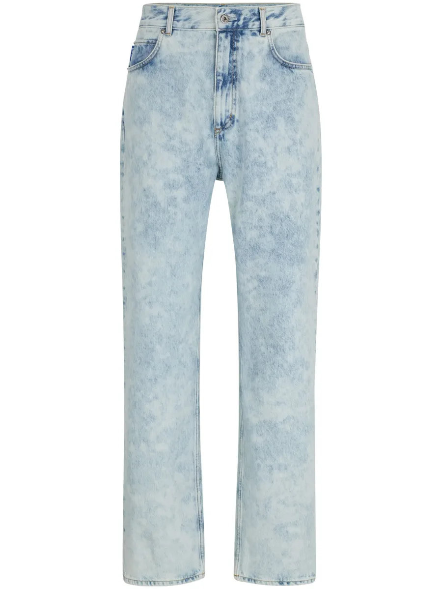 acid-wash straight-leg jeans 2
