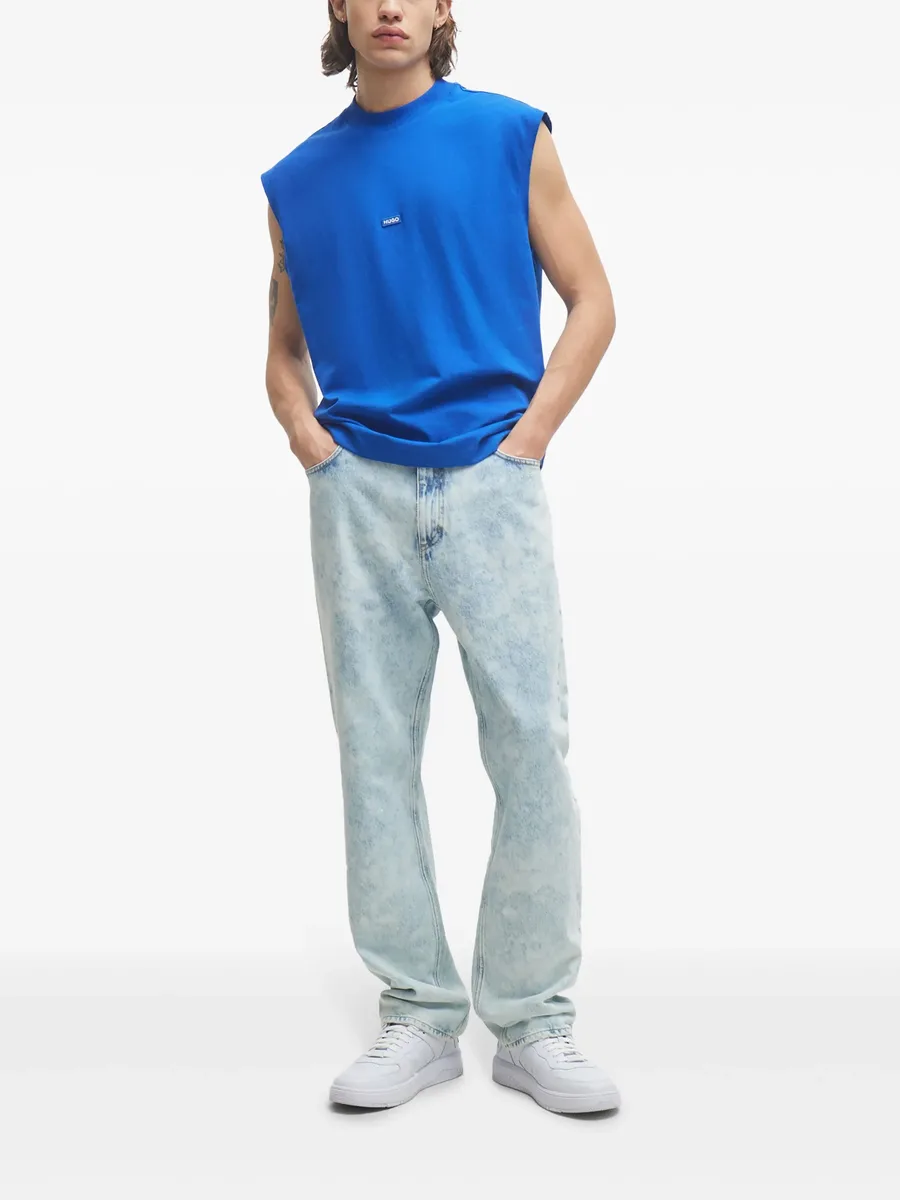 acid-wash straight-leg jeans 4