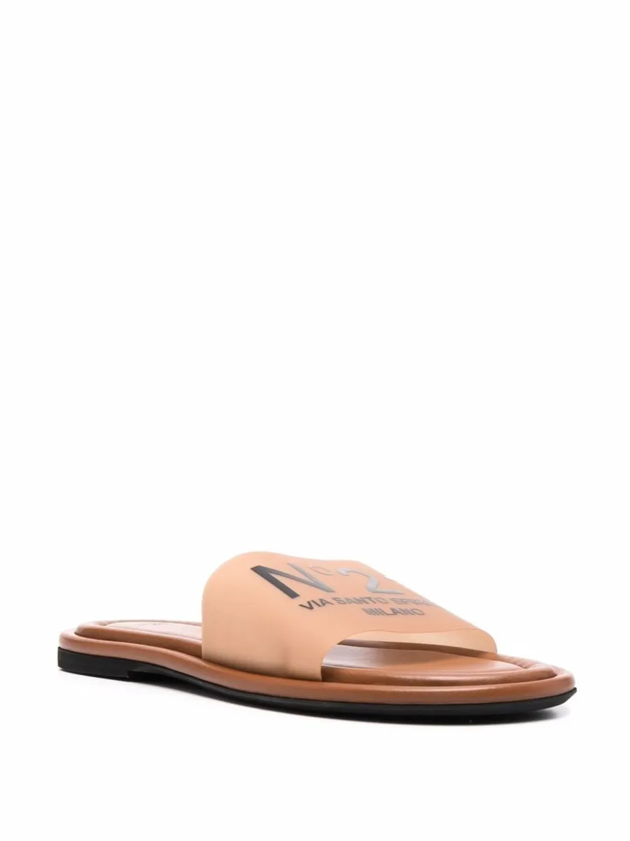logo-print flat sandals 4